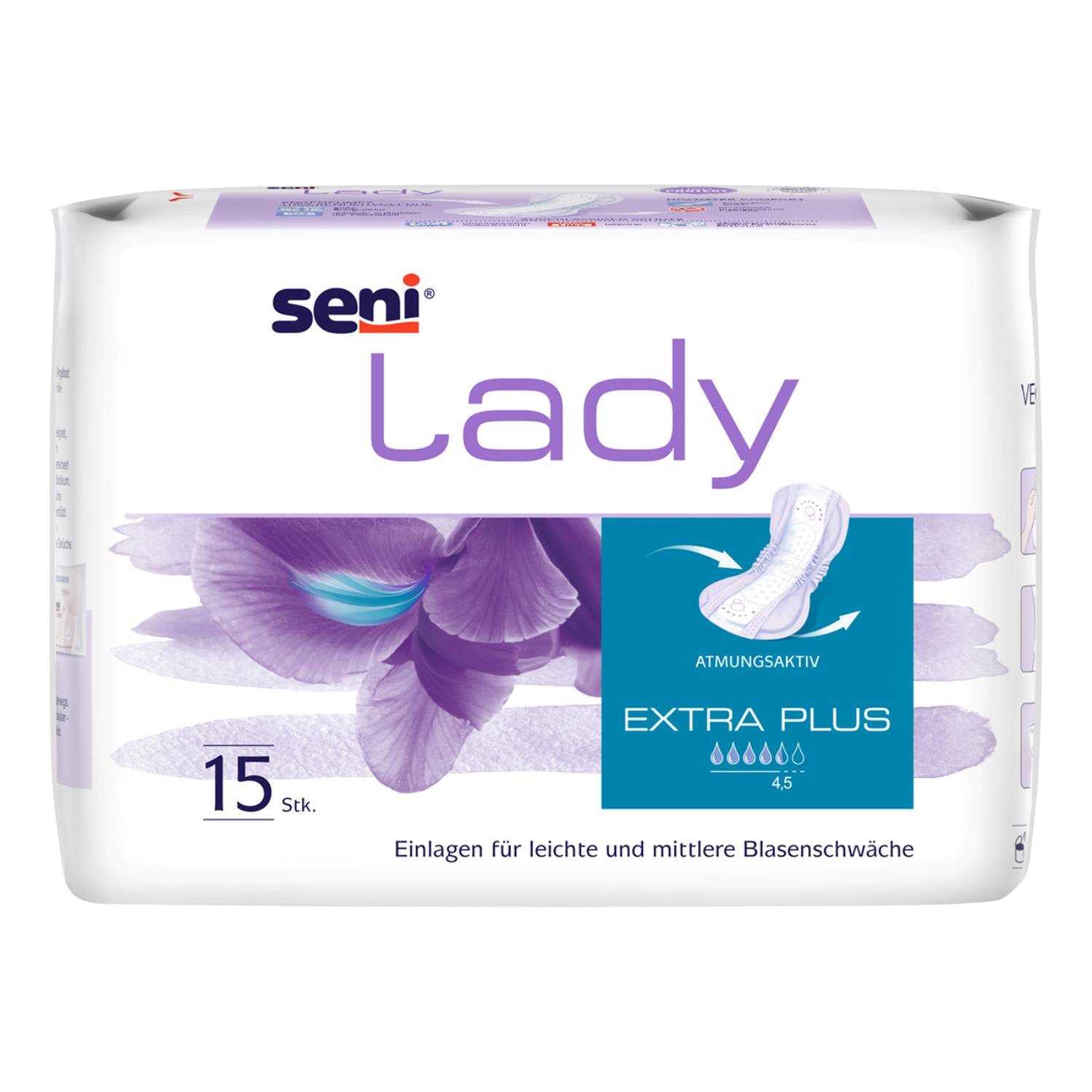 Seni Lady Extra Plus - Einlagen für Frauen bei leichter Blasenschwäche, 590 ml (HMV: 15.25.30.5162)